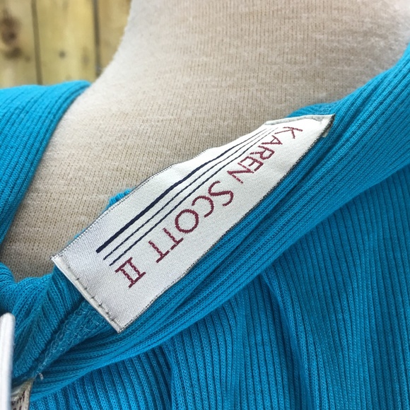 NWT Karen Scott II Teal Blue Button Down Top 3X - Picture 4 of 6